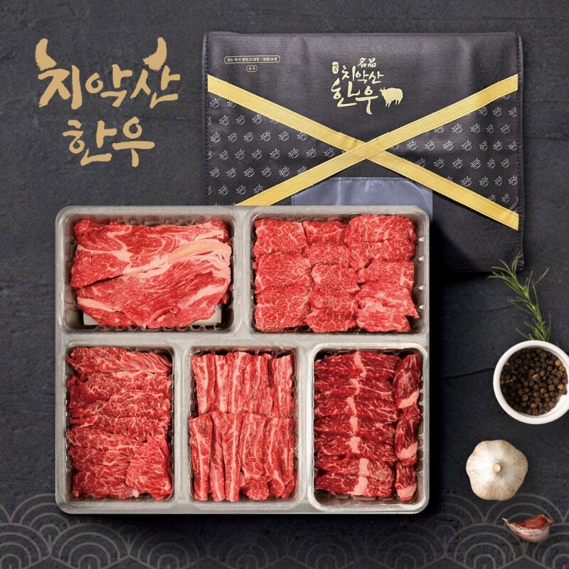 강원더몰,원주축협 치악산한우 마블 NO.9 특수구이세트 / 등심,살치,안창,갈비,토시 각 300g