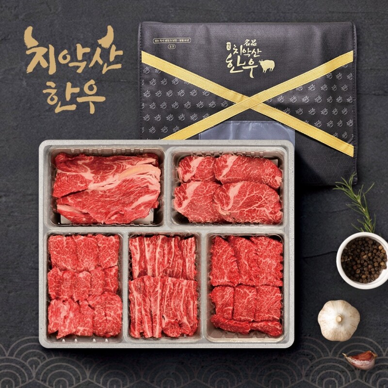 강원더몰,원주축협 치악산한우 시그니처 구이세트 1호 / 등심,안심,갈비,살치,치마 각300g(1++)